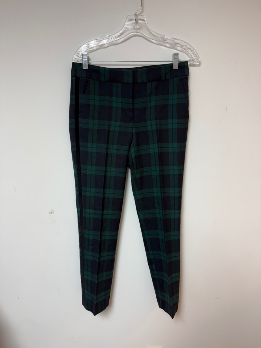 Talbots Black & Green Plaid Cropped Trousers
